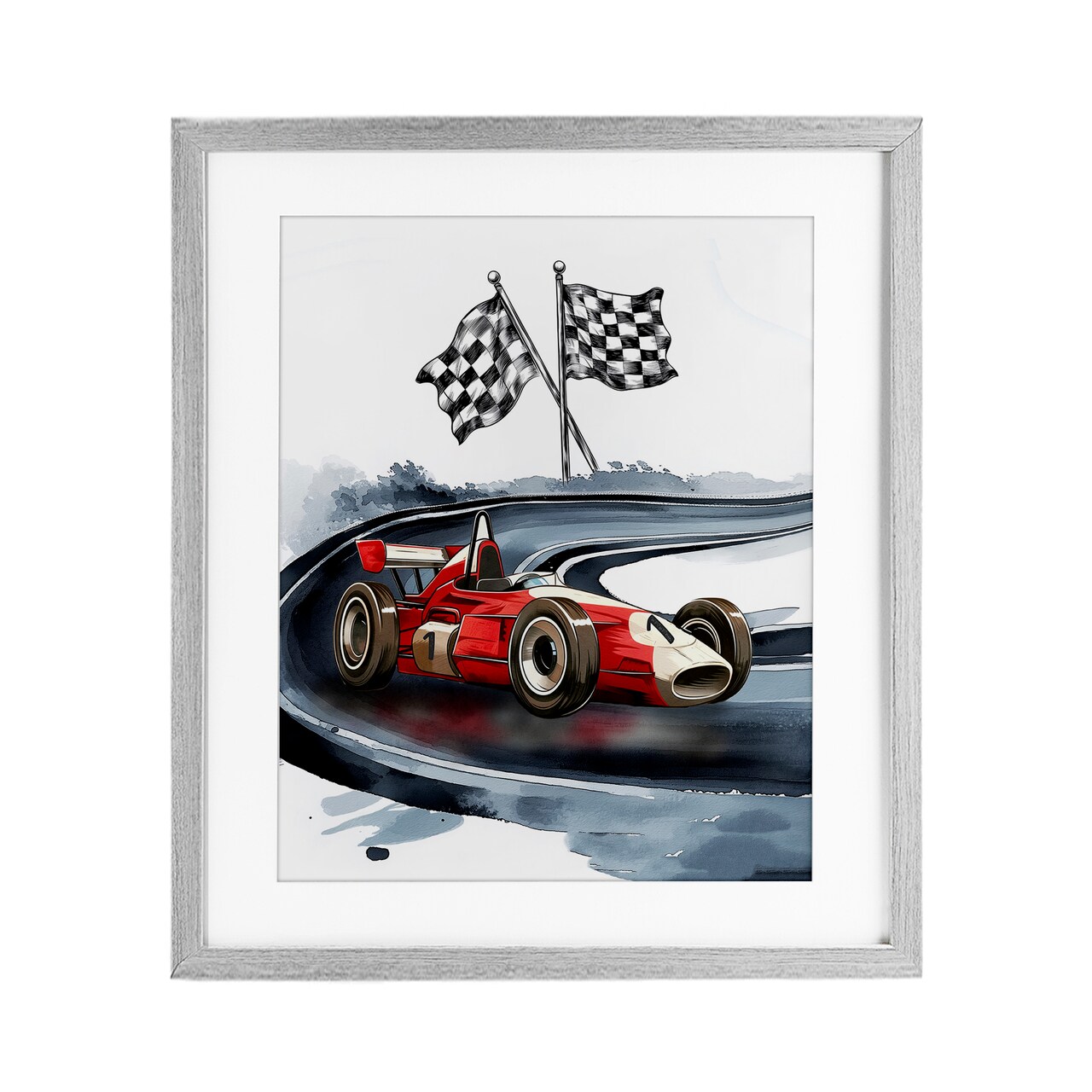 Stupell Industries Vintage Race Day Flags Framed Print Under Glass, design by Christine Simpson Art